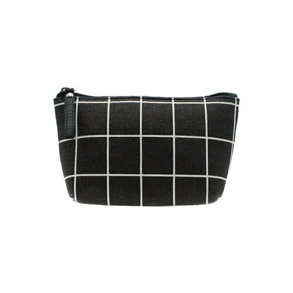 Black and White Cosmetic Bag with Matte Makeup brushes - Picture 1 of 4